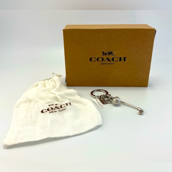 Host Pick! NWT Coach Golf Key Chain, NWT, Dust Bag and Gift Box, Great Gift - Picture 1 of 6